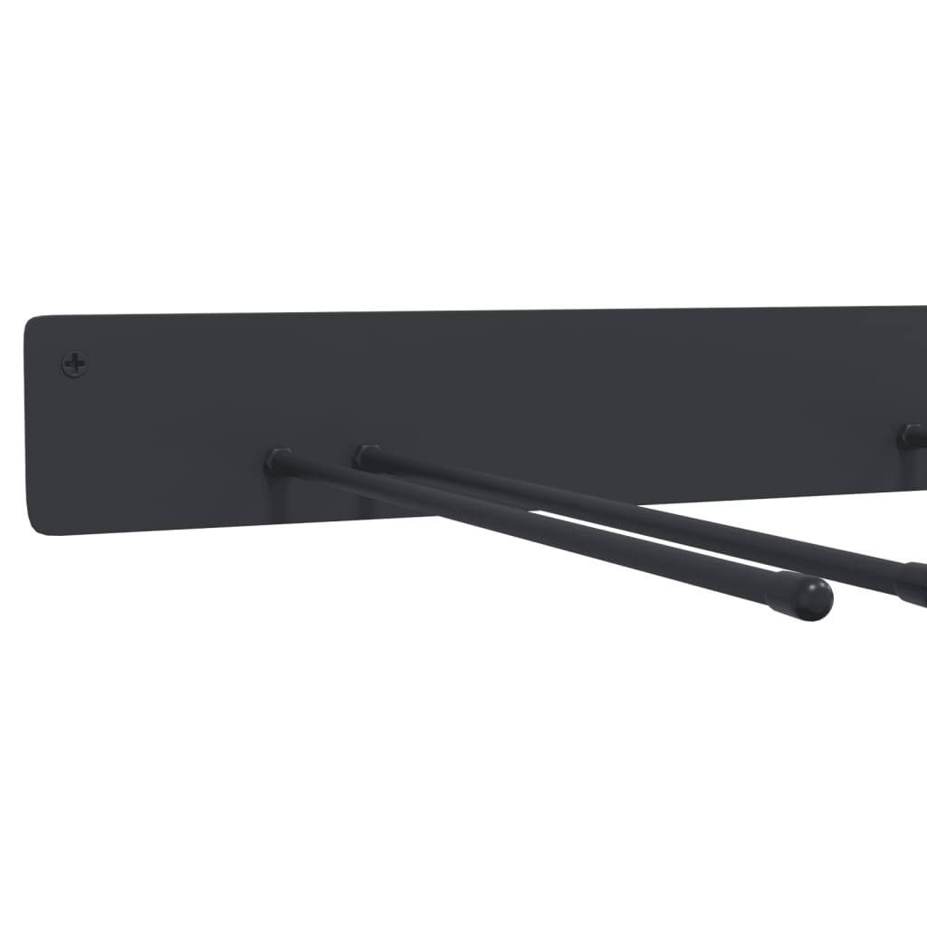 Garden Tool Storage Racks Wall Mounted 4 pcs Black Steel