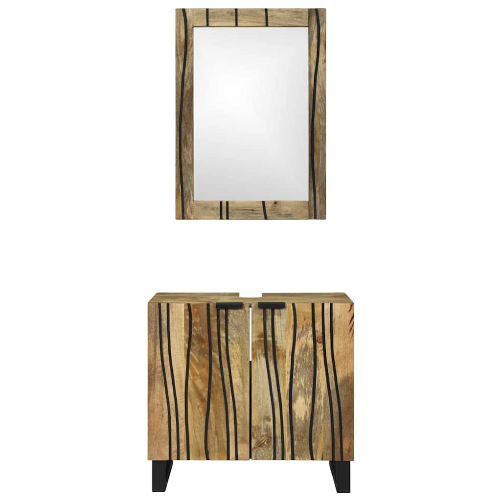 Bathroom Furniture Set with Shelf 2 pcs Brown 62 x 33 x 58 cm