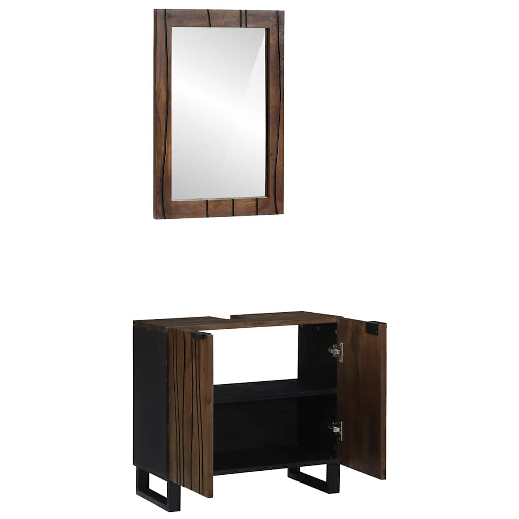 Bathroom Furniture Set 2 pcs Walnut Brown 62 x 33 x 58 cm