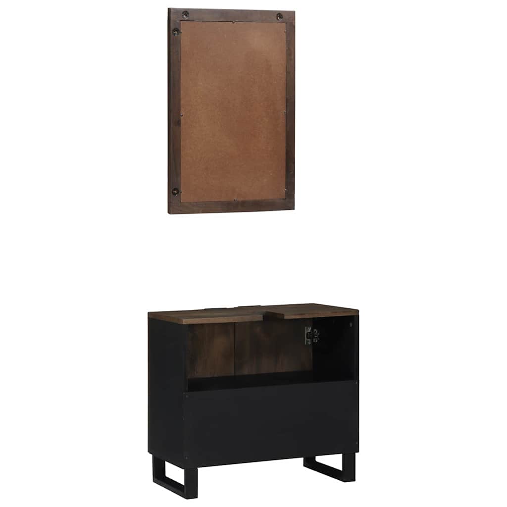 Bathroom Furniture Set 2 pcs Walnut Brown 62 x 33 x 58 cm