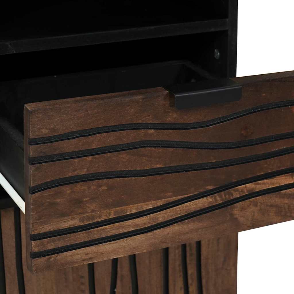 Bathroom Furniture Set with Drawer with Door 3 pcs Walnut brown