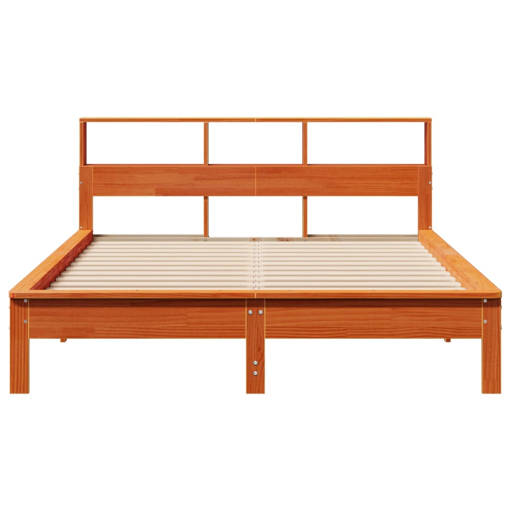 Bed Frame without Mattress Wax Brown 140x200 cm Solid Wood Pine