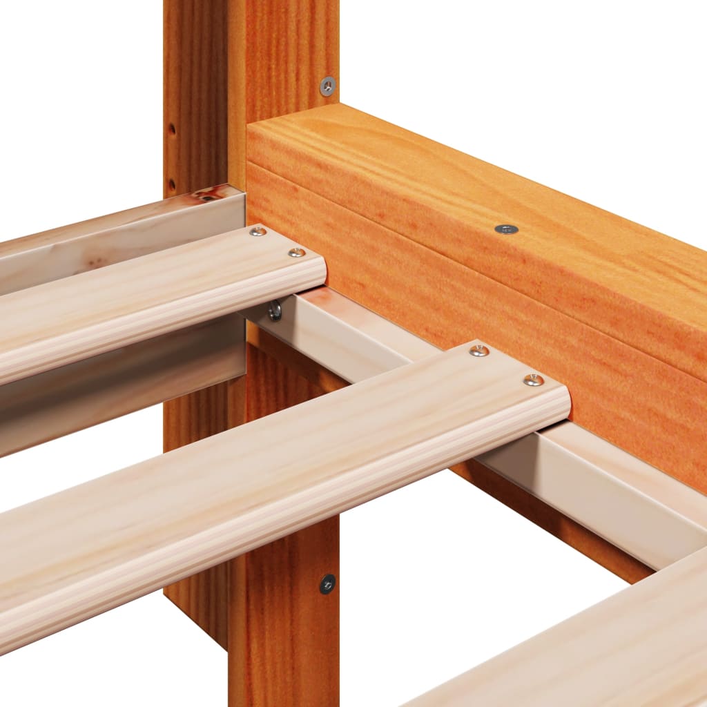 Bed Frame without Mattress Wax Brown 140x200 cm Solid Wood Pine