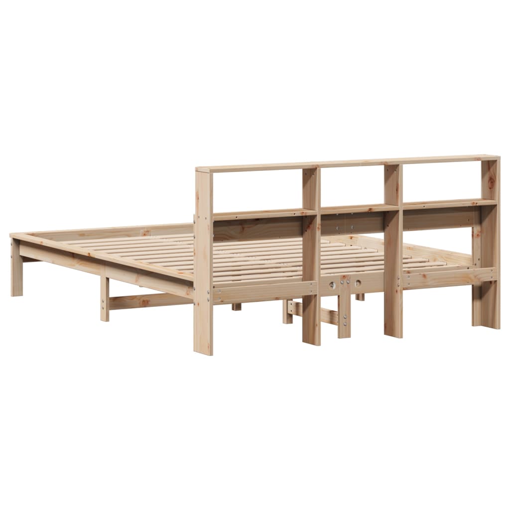 Bed Frame without Mattress 135x190 cm Double Solid Wood Pine