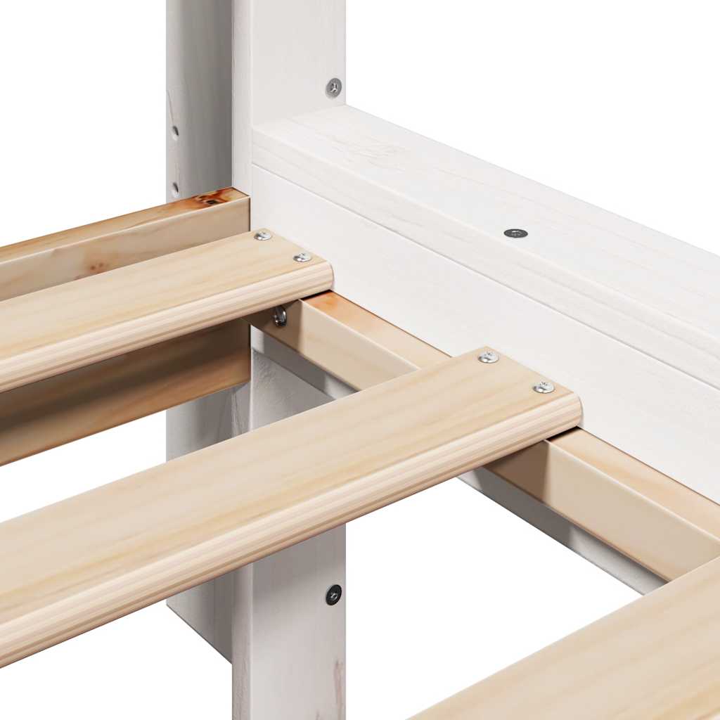 Bookcase Bed without Mattress White 180x200 cm Super King Solid Wood Pine
