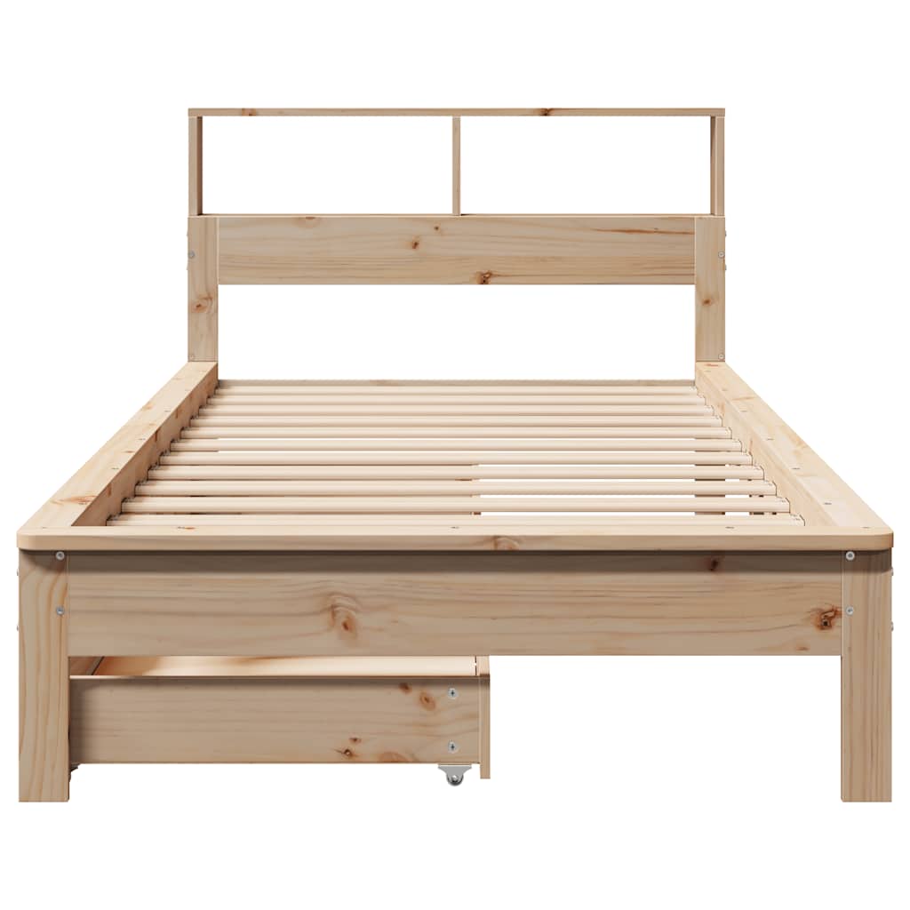 Bookcase Bed without Mattress 100x200 cm Solid Wood Pine