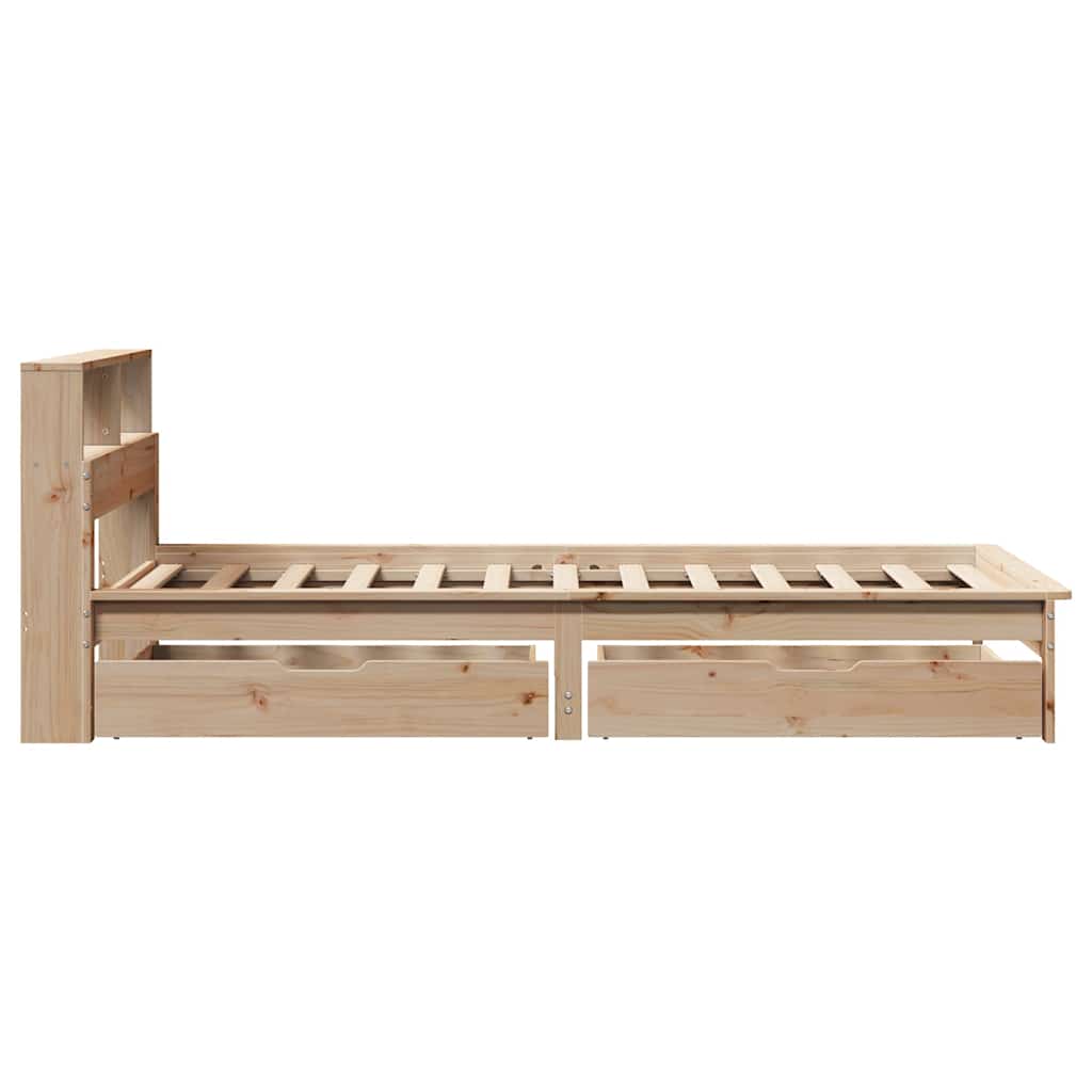 Bookcase Bed without Mattress 100x200 cm Solid Wood Pine
