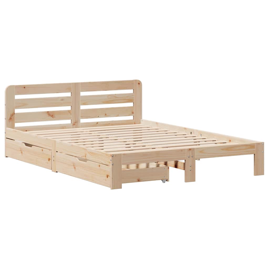 Bed Frame without Mattress 160x200 cm Solid Wood Pine