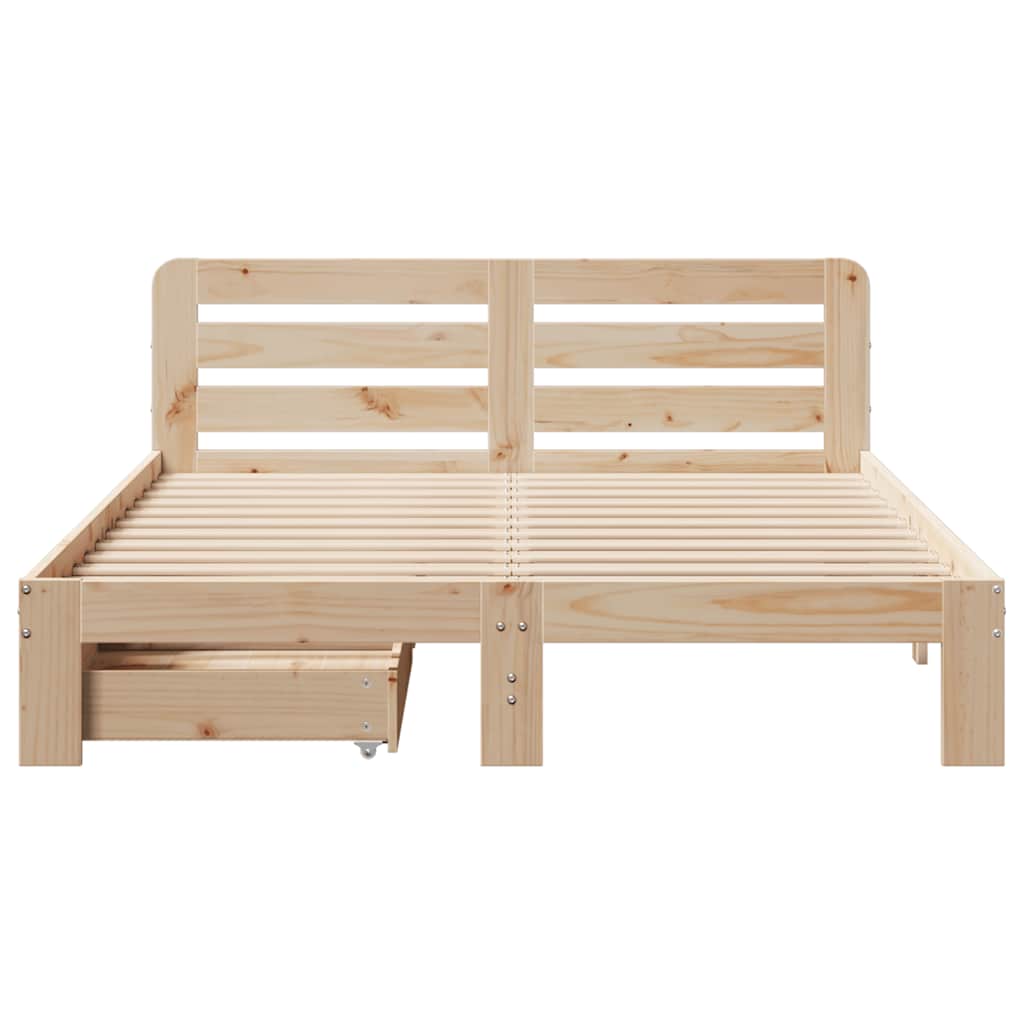 Bed Frame without Mattress 160x200 cm Solid Wood Pine