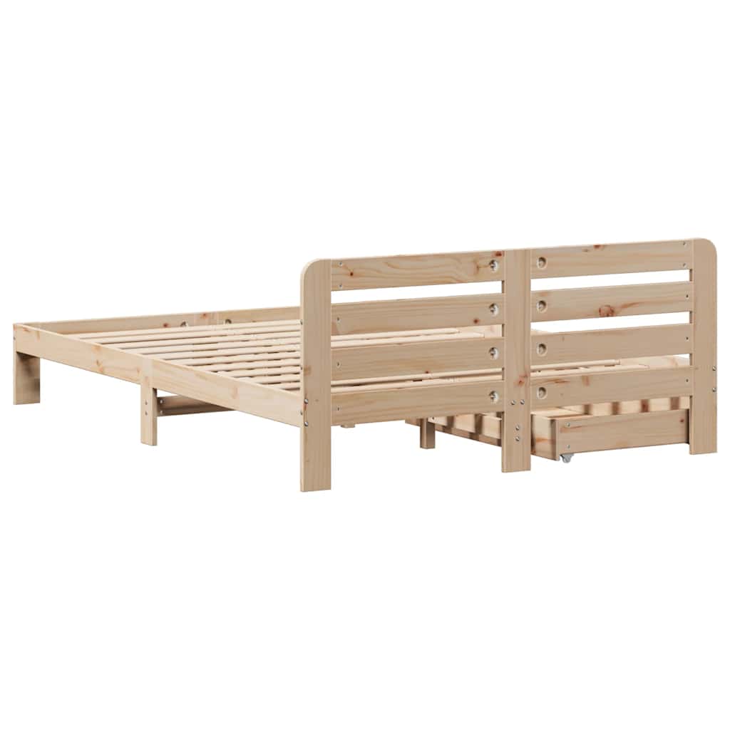 Bed Frame without Mattress 160x200 cm Solid Wood Pine