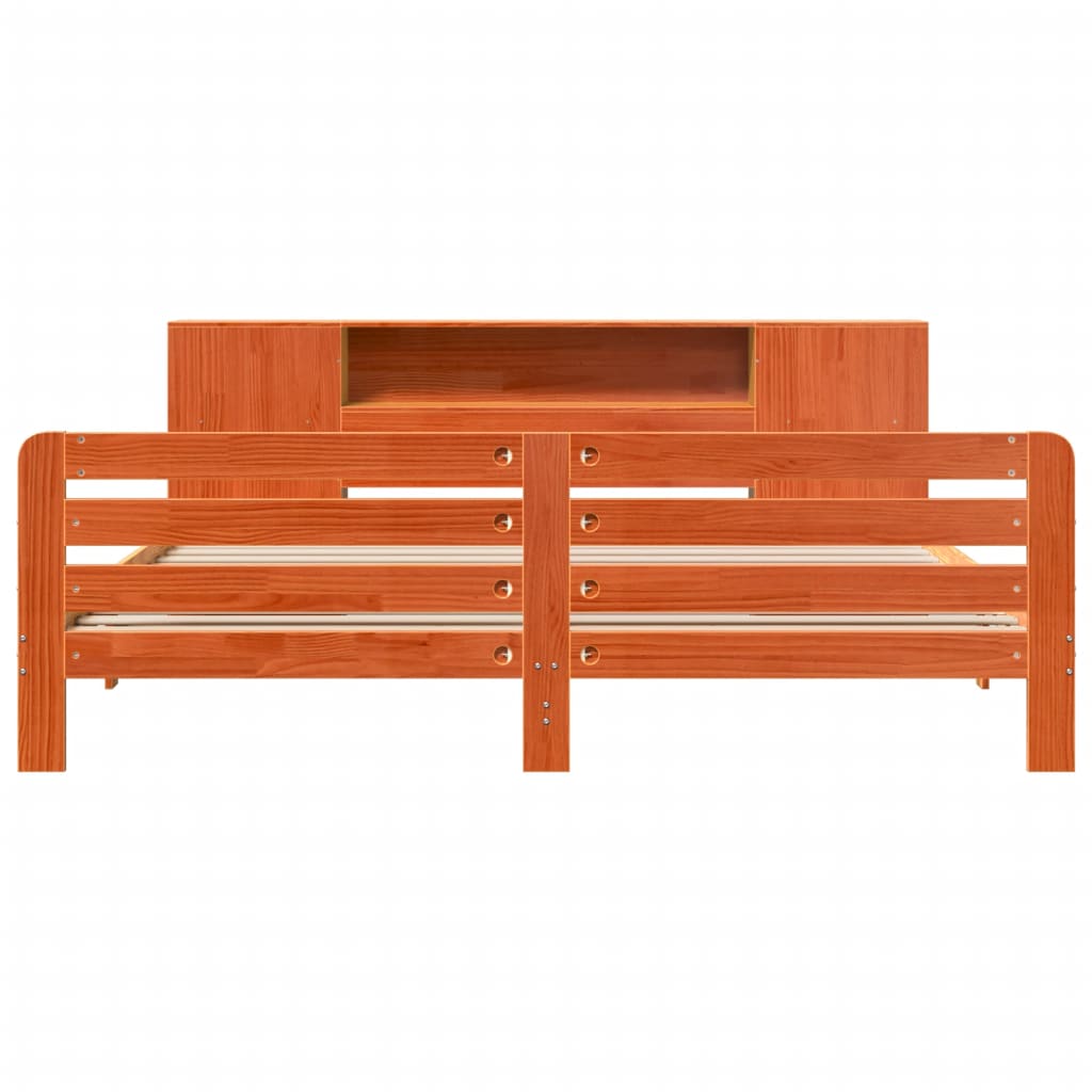 Bed Frame without Mattress Wax Brown 180x200 cm Super King Solid Wood Pine