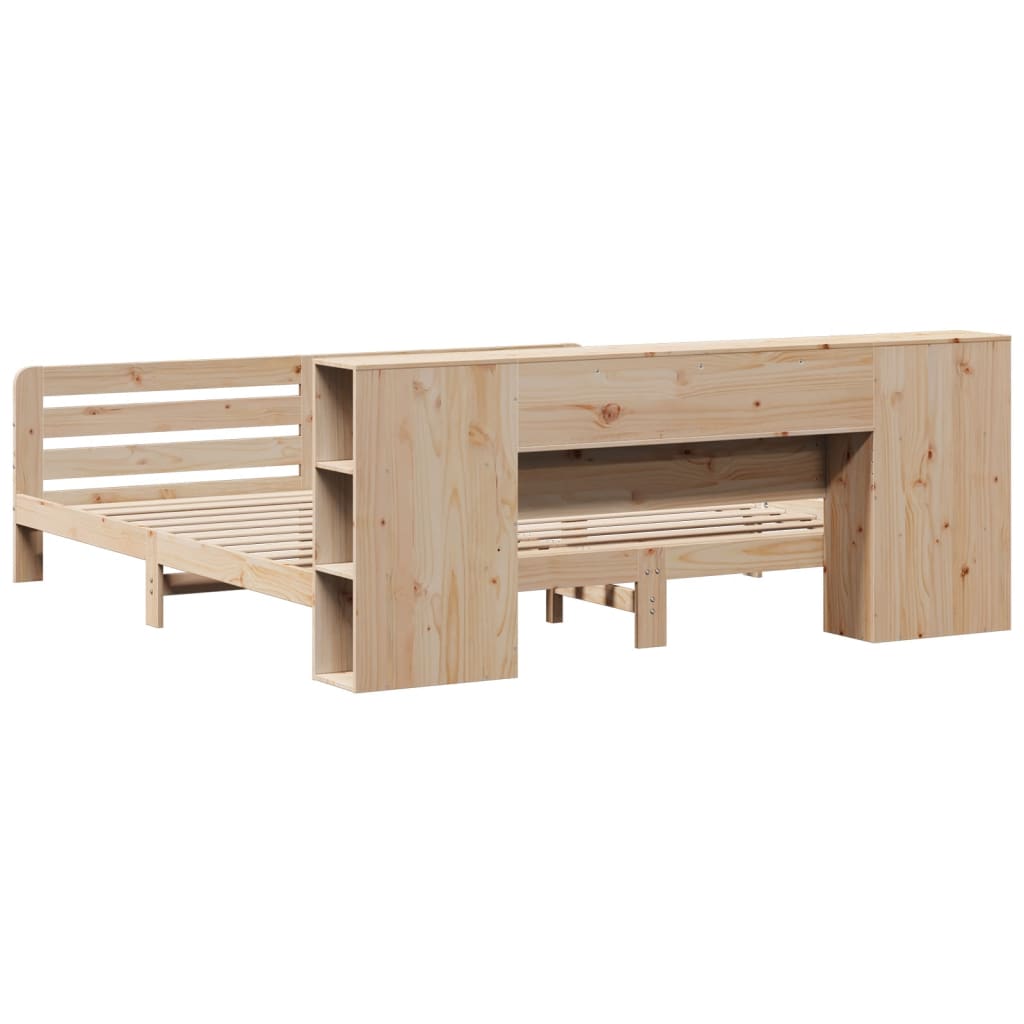 Bed Frame without Mattress 200x200 cm Solid Wood Pine