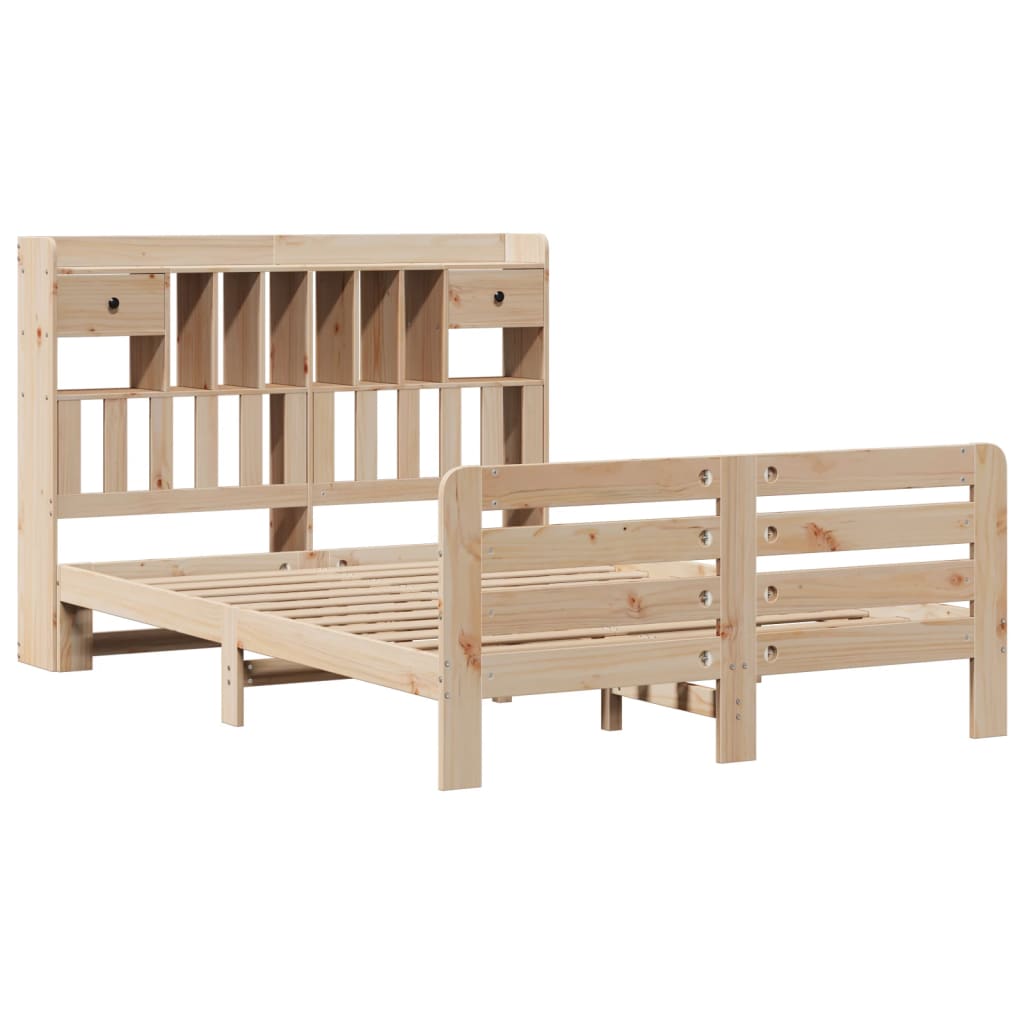 Bookcase Bed without Mattress 160x200 cm Solid Wood Pine