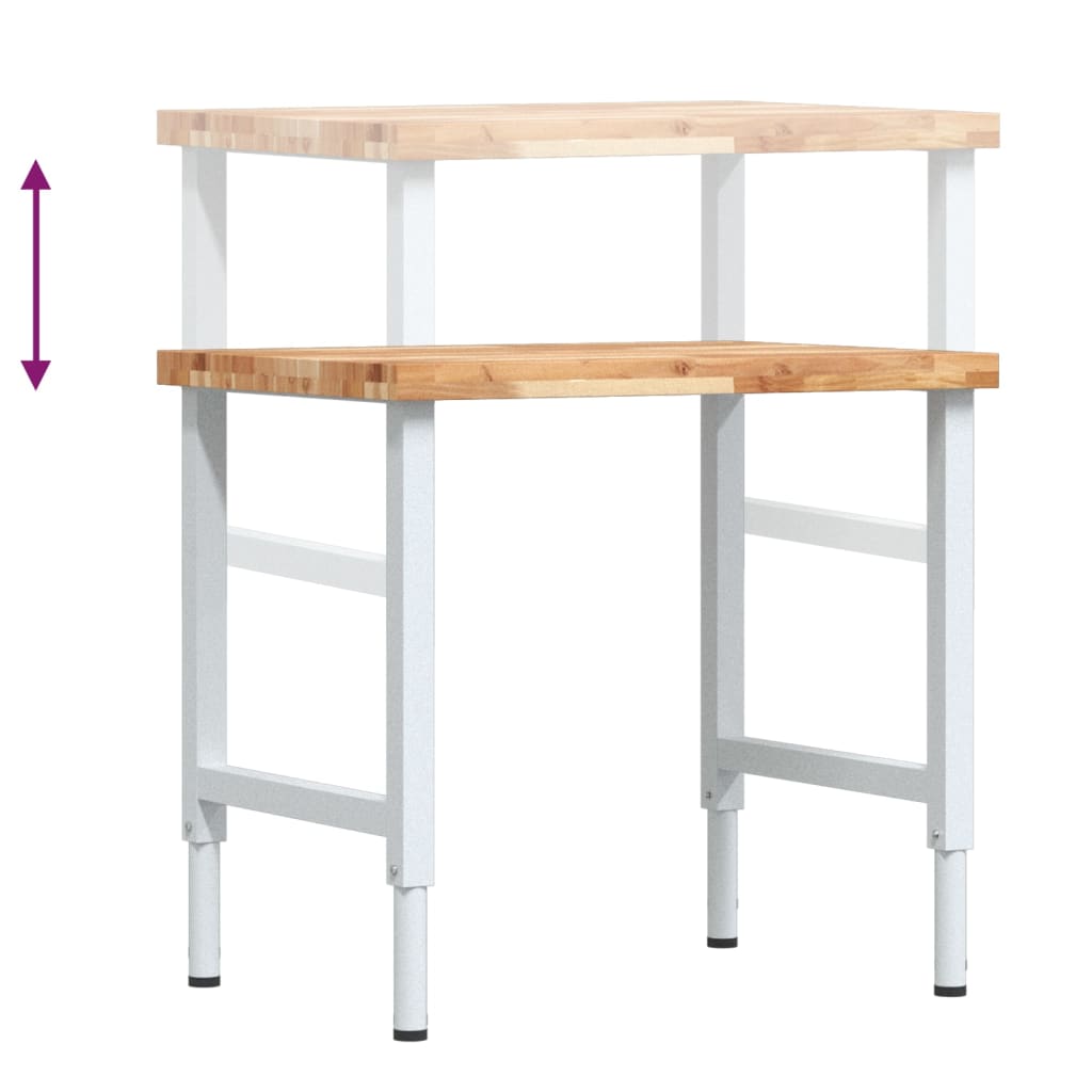 Workbench 80x60x(73-99.5) cm Solid Wood Acacia Rectangular