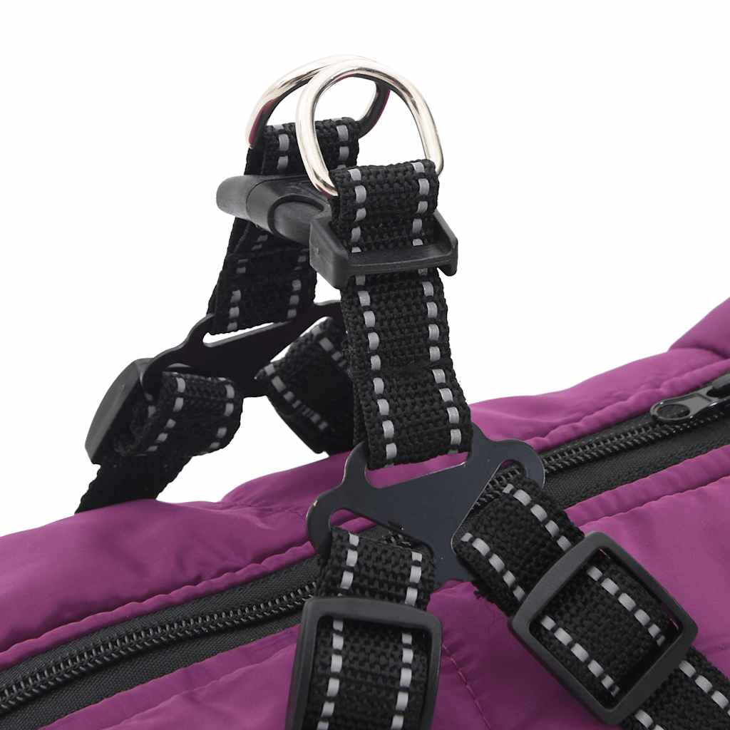Dog Coat with Harness Waterproof Reflective Purple 6XL
