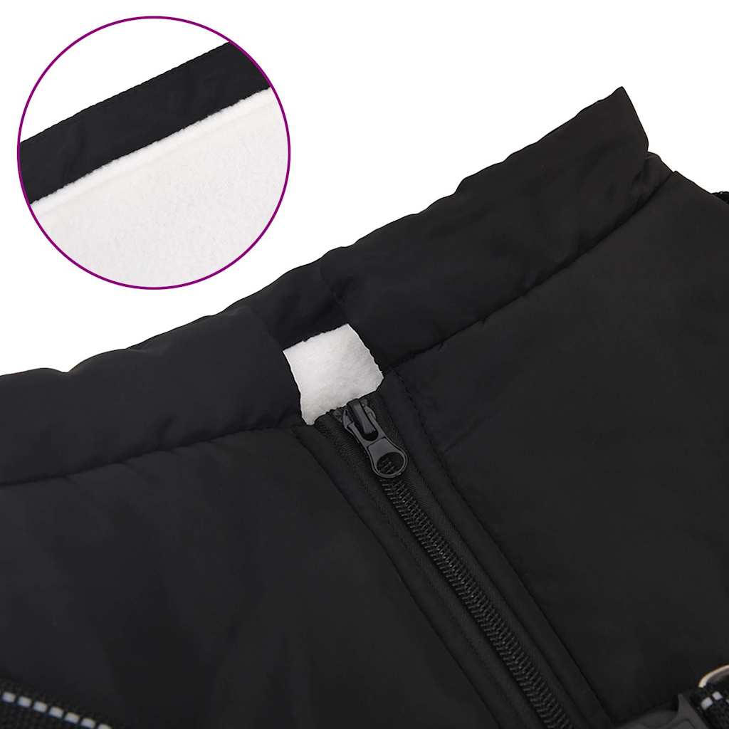 Dog Coat with Harness Waterproof Reflective Black 4XL