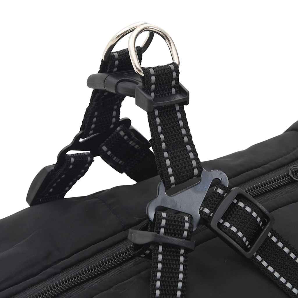 Dog Coat with Harness Waterproof Reflective Black 4XL