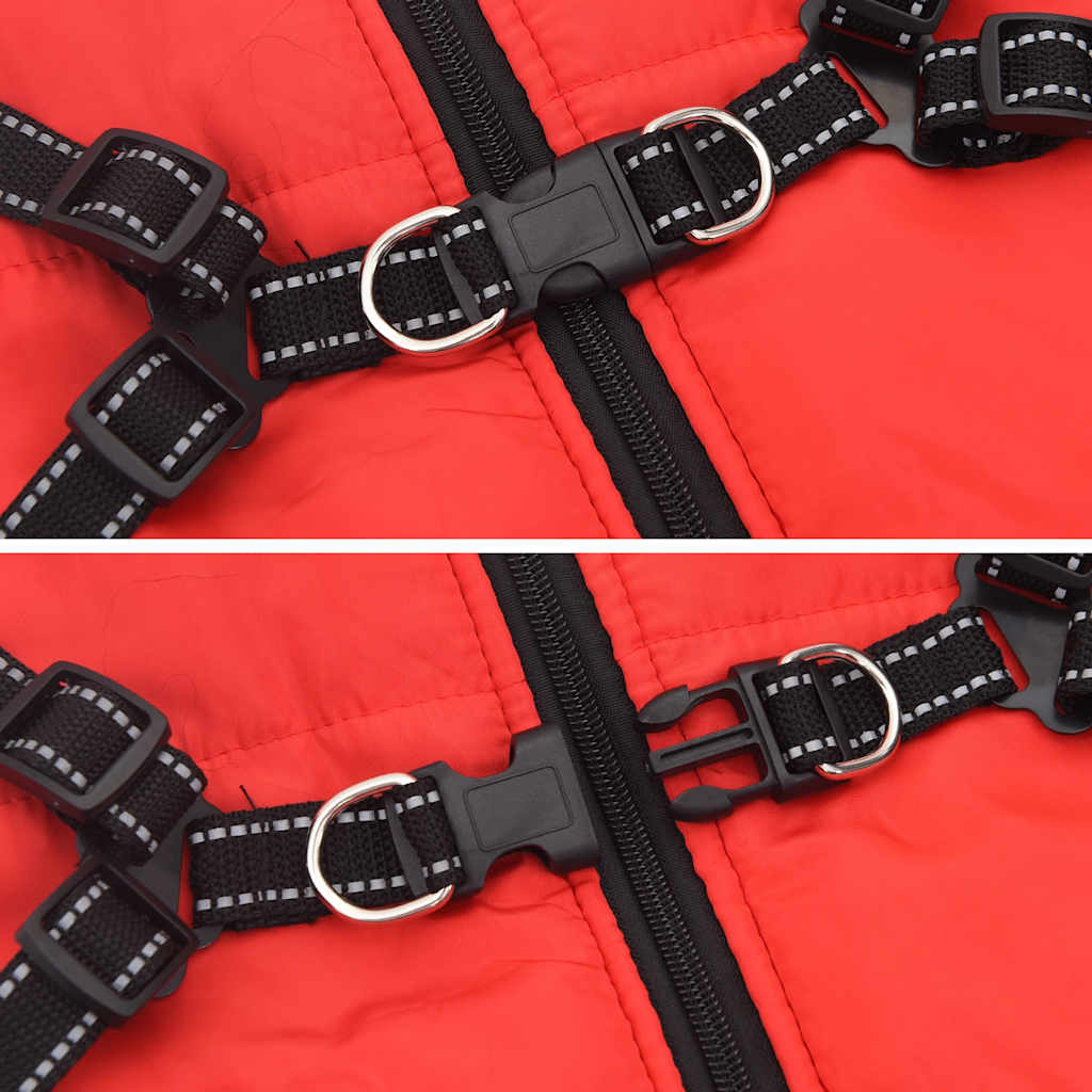 Dog Coat with Harness Waterproof Reflective Red 5XL