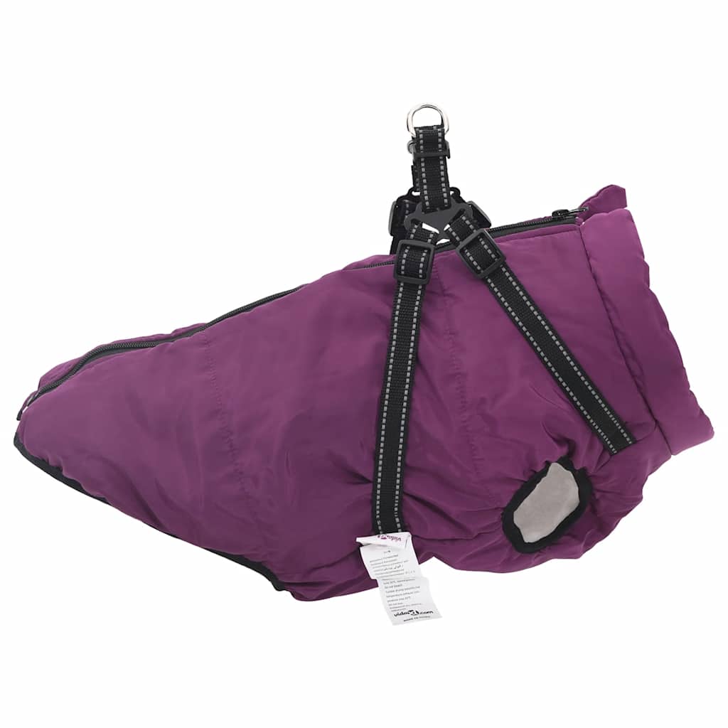 Dog Coat with Harness Waterproof Reflective Purple 3XL