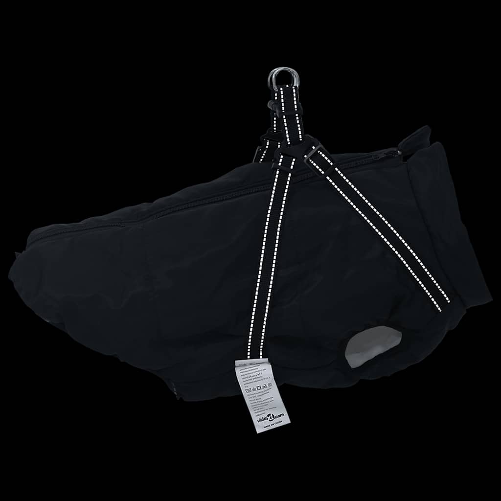 Dog Coat with Harness Waterproof Reflective Black 3XL