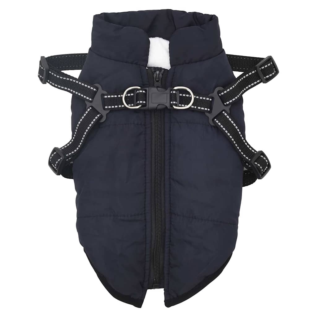 Dog Coat with Harness Waterproof Reflective Navy Blue 2XL