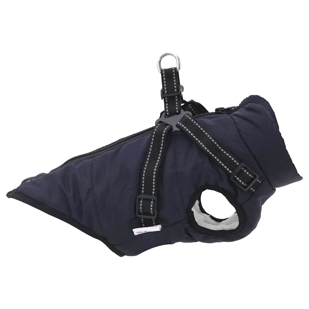 Dog Coat with Harness Waterproof Reflective Navy Blue 2XL