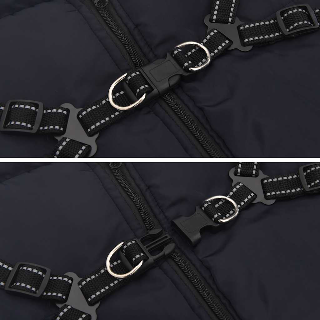 Dog Coat with Harness Waterproof Reflective Navy Blue 5XL
