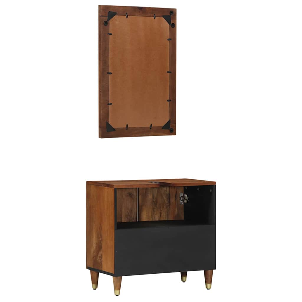 Bathroom Furniture Set Wall-mounted 2 pcs Brown 62 x 33 x 58 cm