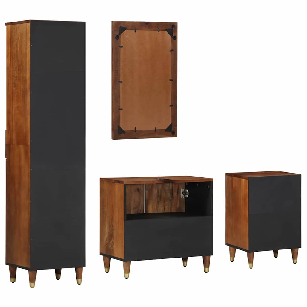 Bathroom Furniture Set Wall-mounted 4 pcs Brown 62 x 33 x 58 cm