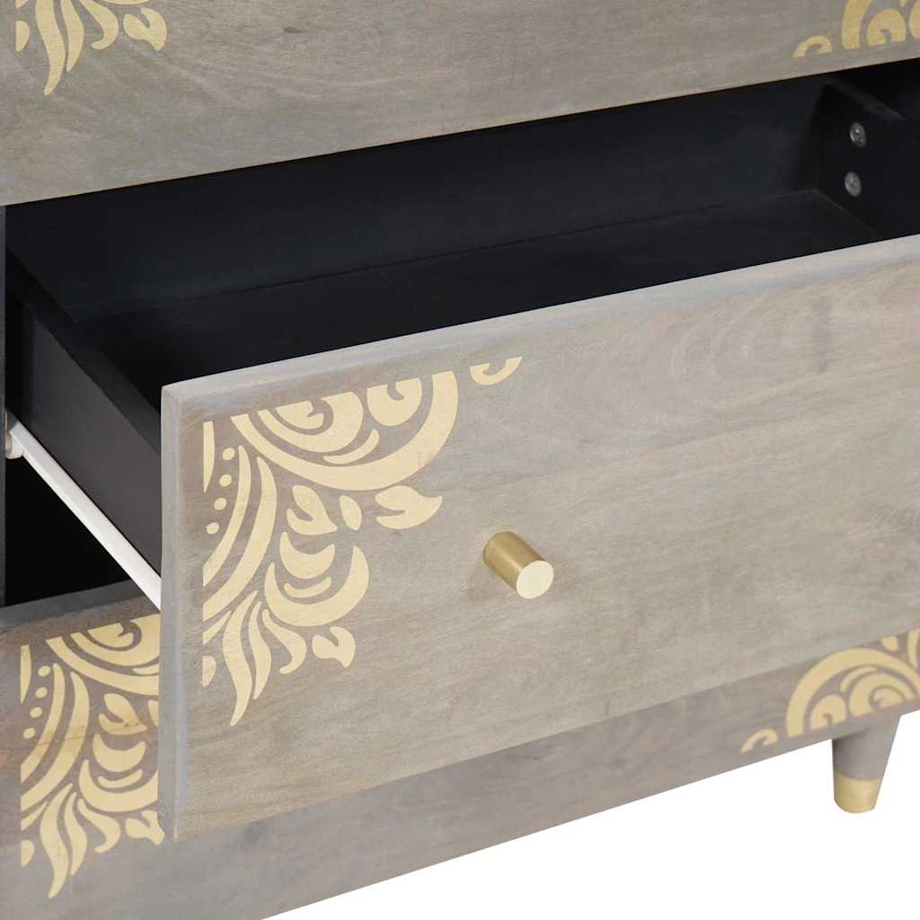Bathroom Furniture Set 3 pcs Grey and Gold 180 x 33 x 75 cm