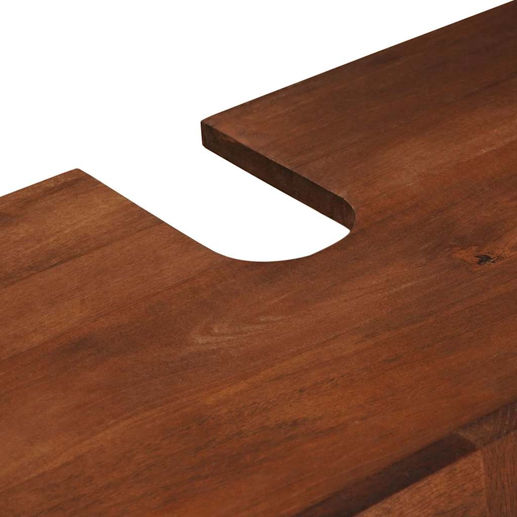 Bathroom Cabinet 5 pcs Brown and Black Solid Mango Wood