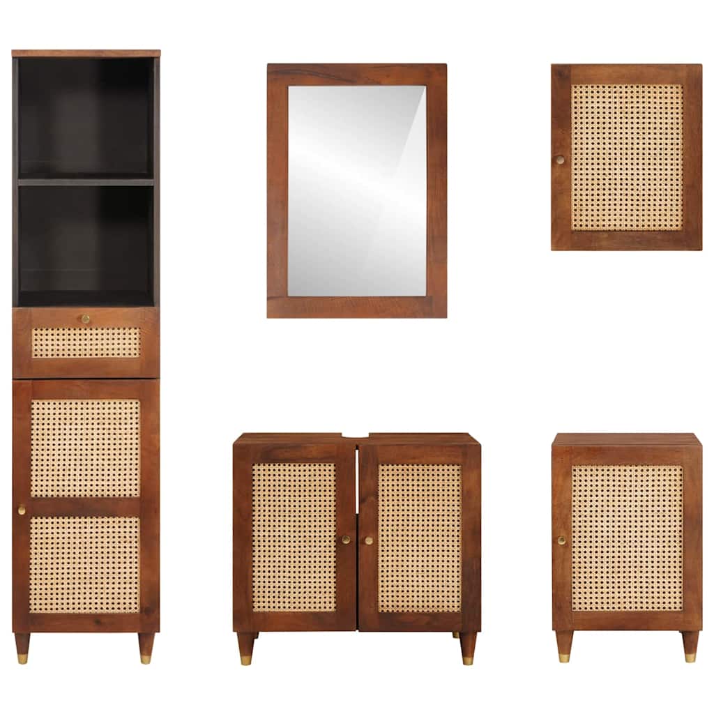 Bathroom Furniture with Drawer with Door 5 pcs 38 x 33 x 160 cm