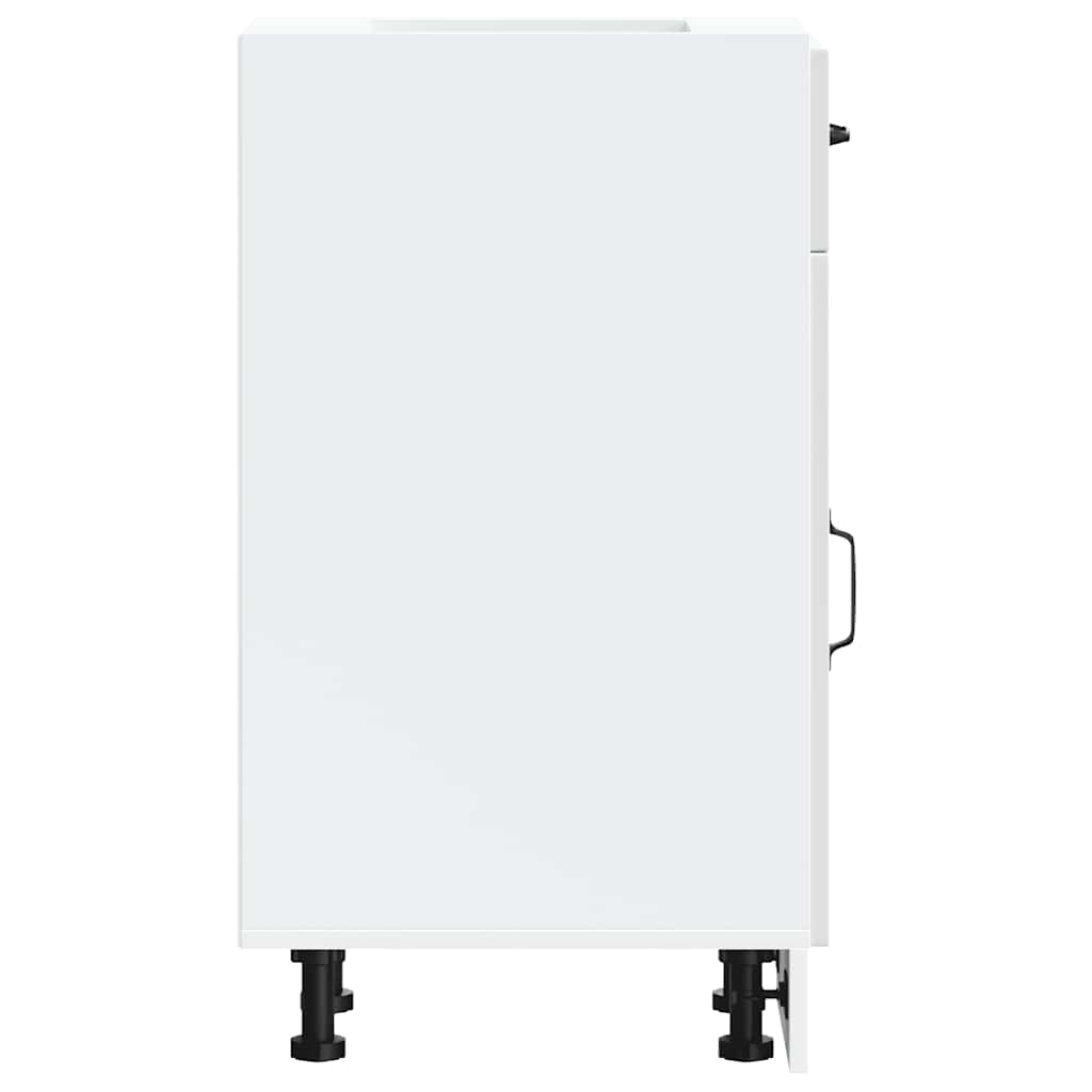 Kitchen Base Cabinet Kalmar High Gloss White Engineered Wood