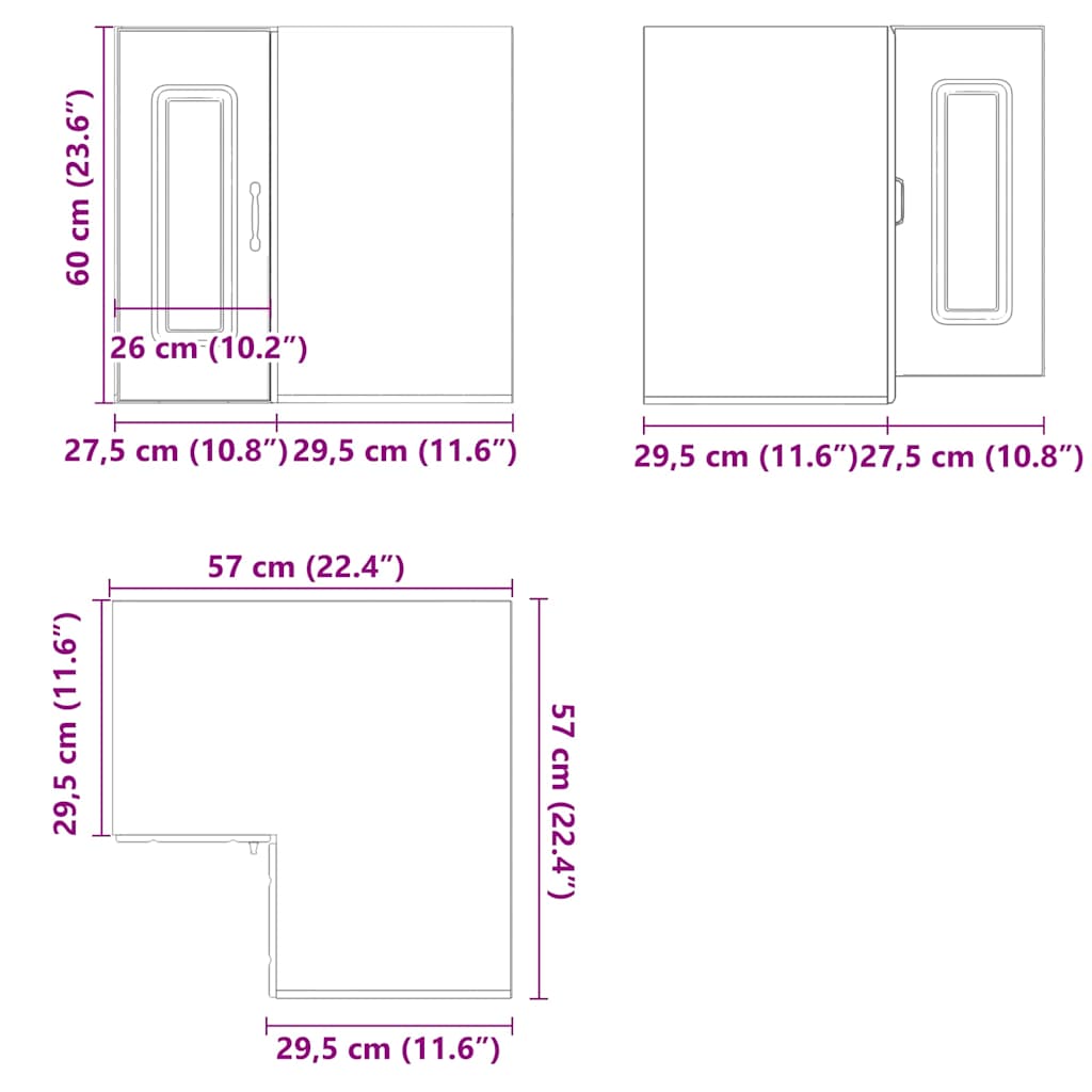 Kitchen Wall Corner Cabinet Kalmar White Engineered Wood