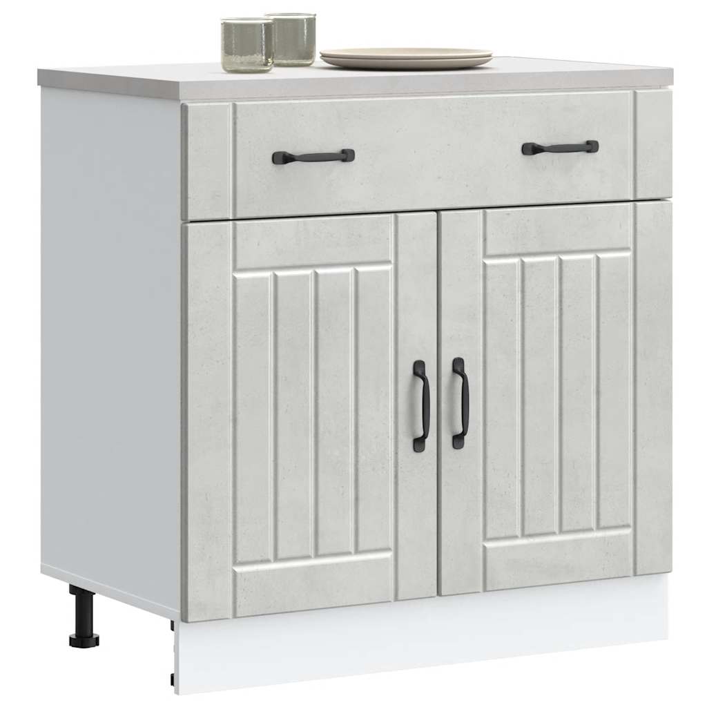 Kitchen Base Cabinet Lucca Concrete Grey Engineered Wood