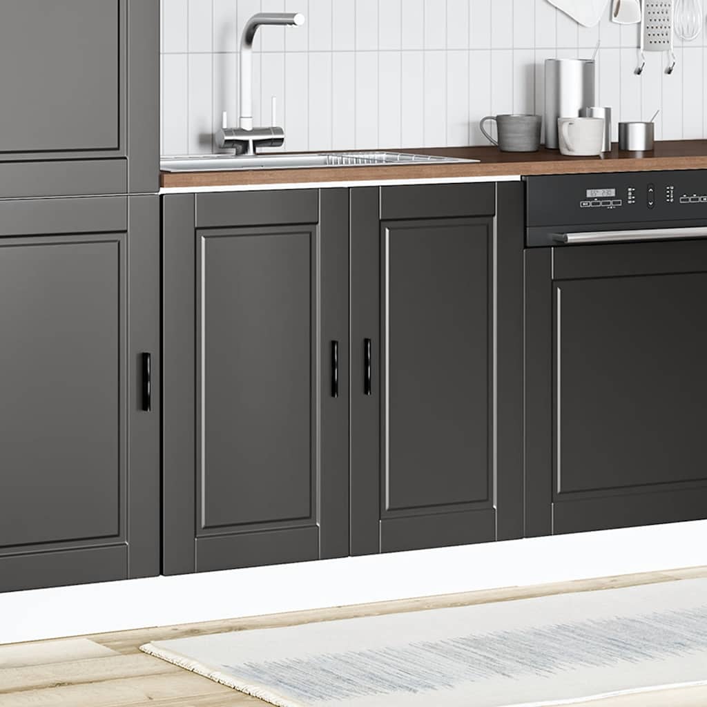 Sink Base Cabinet "Porto" Black 80x46x81.5 cm Engineered Wood