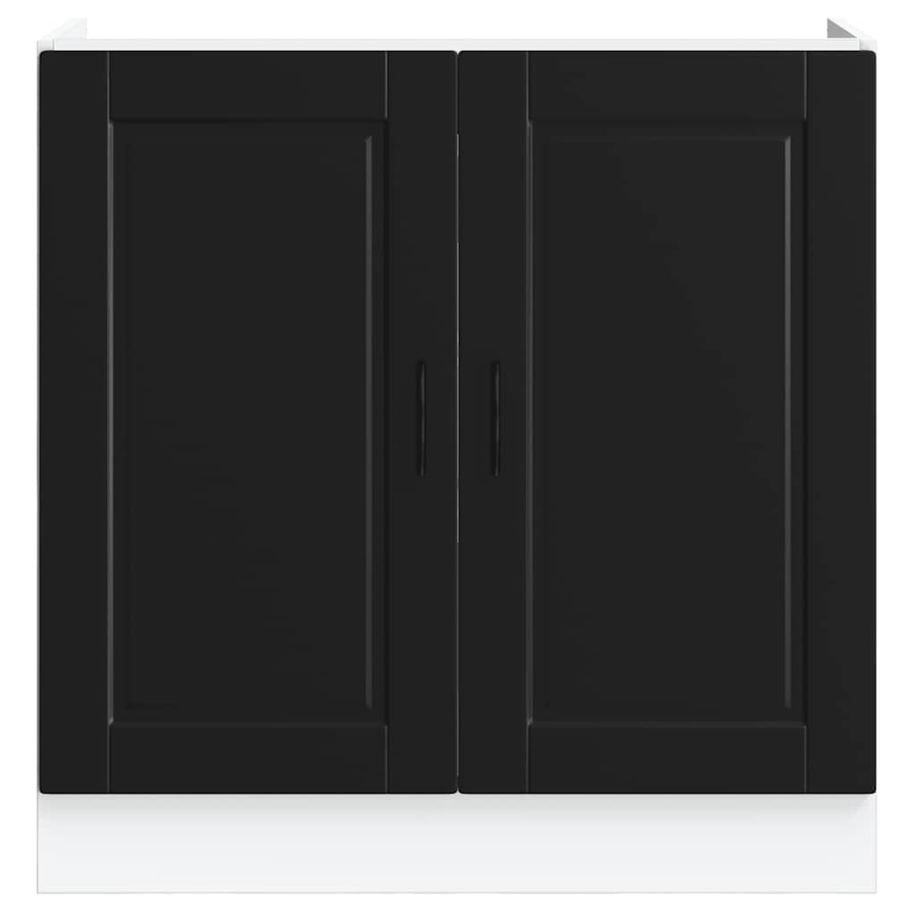 Sink Base Cabinet "Porto" Black 80x46x81.5 cm Engineered Wood