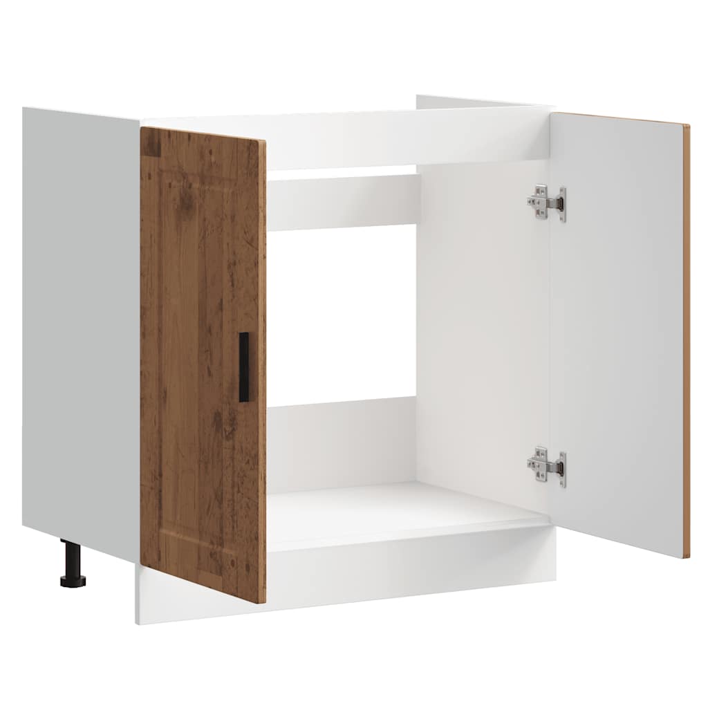 Sink Base Cabinet "Porto" Old Wood 80x46x81.5 cm Engineered Wood