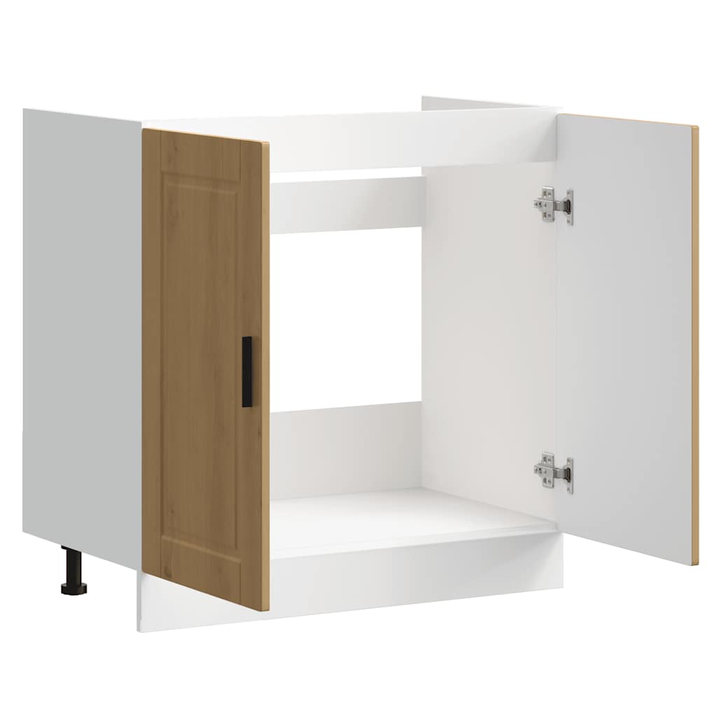 Sink Base Cabinet "Porto" Artisan Oak 80x46x81.5 cm Engineered Wood