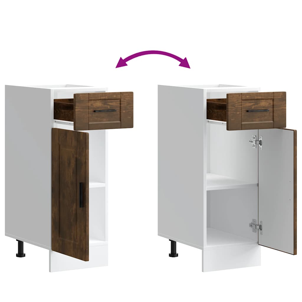 Kitchen Base Cabinet Porto Smoked Oak Engineered Wood