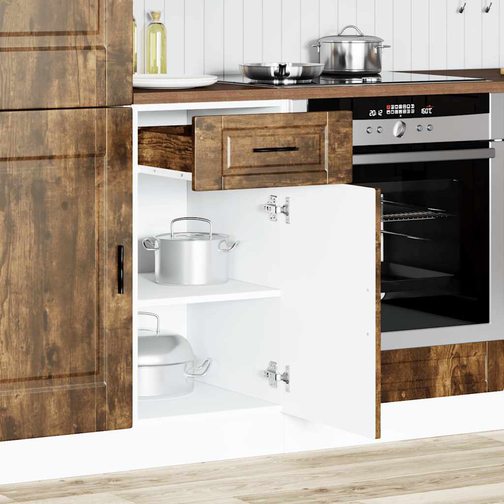 Kitchen Base Cabinet Porto Smoked Oak Engineered Wood
