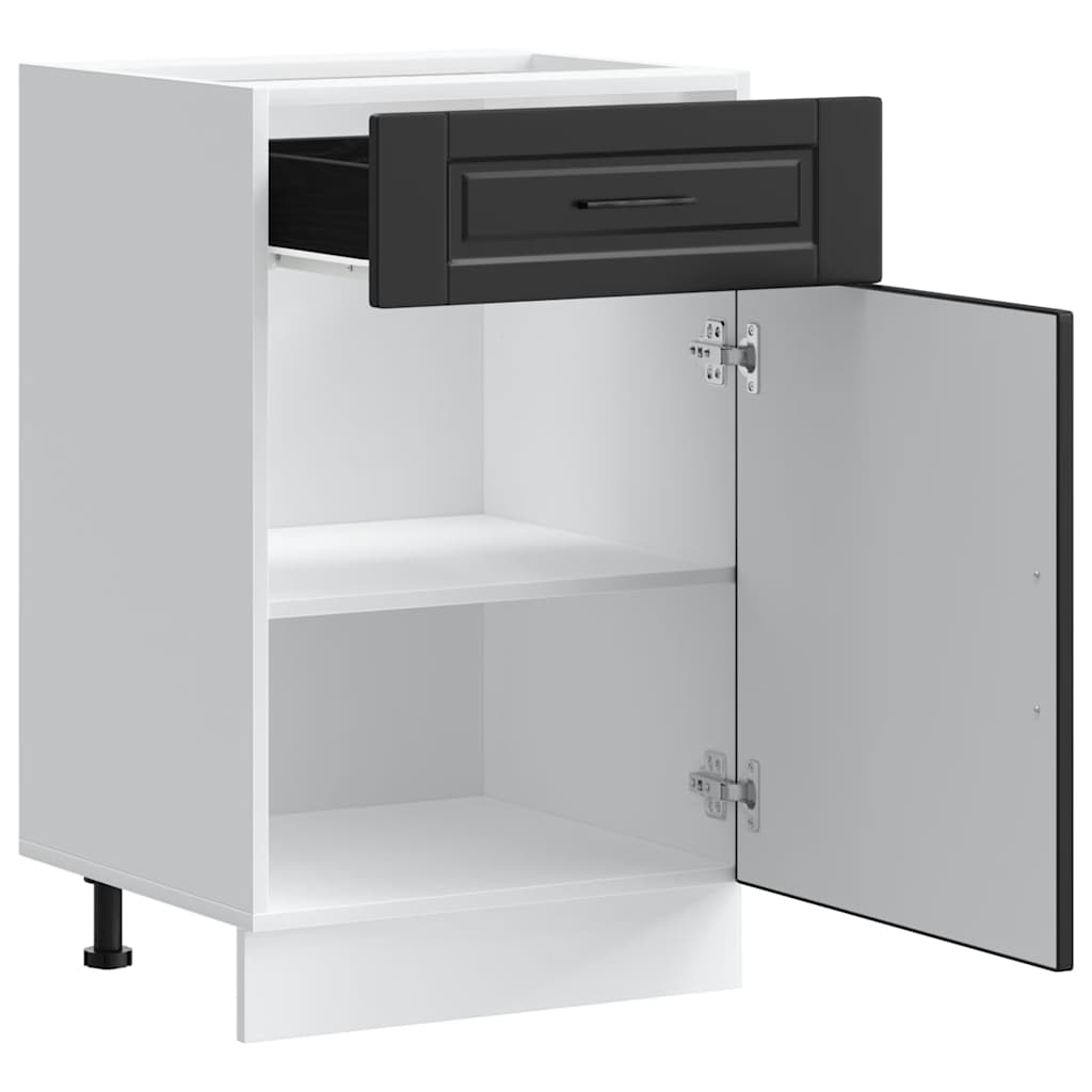 Kitchen Base Cabinet Porto Black Engineered Wood
