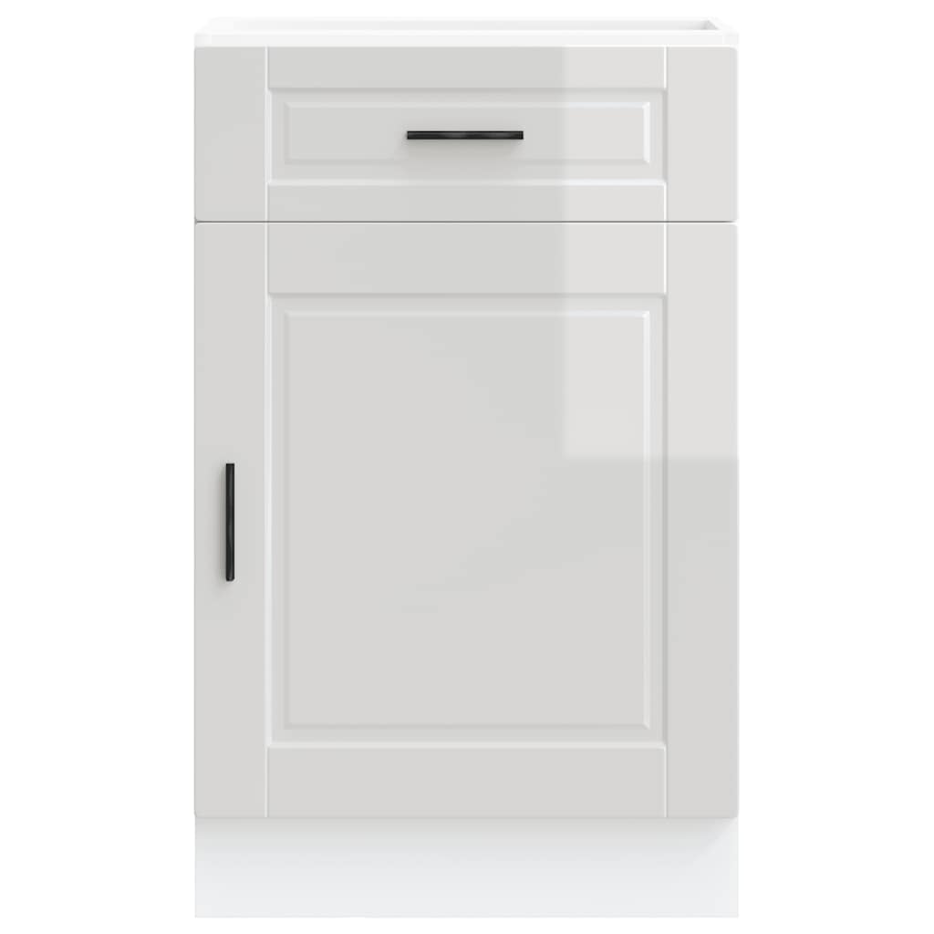 Kitchen Base Cabinet Porto High Gloss White Engineered Wood