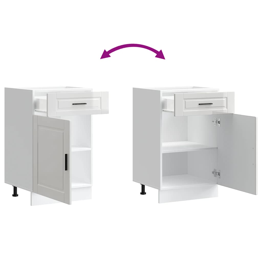 Kitchen Base Cabinet Porto High Gloss White Engineered Wood