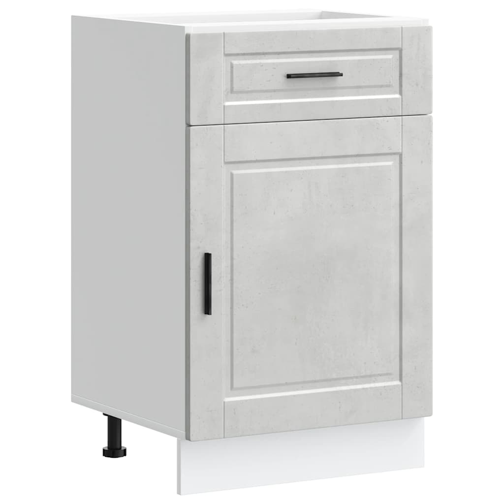 Kitchen Base Cabinet Porto Concrete Grey Engineered Wood