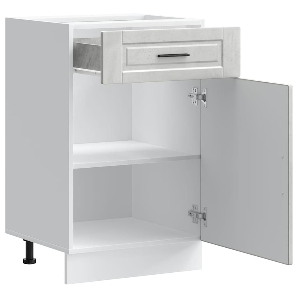 Kitchen Base Cabinet Porto Concrete Grey Engineered Wood