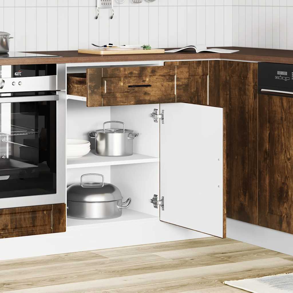 Kitchen Base Cabinet Porto Smoked Oak Engineered Wood