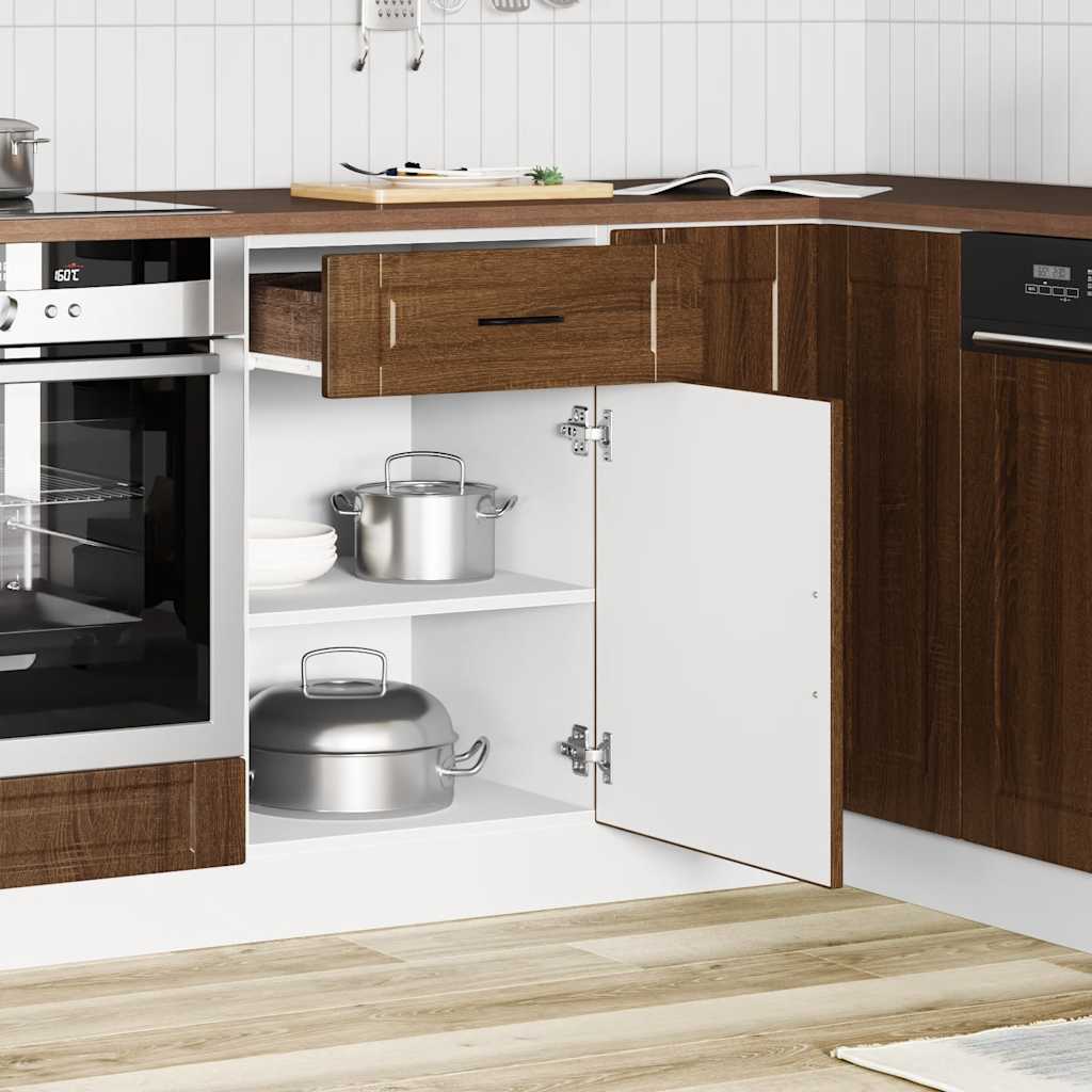 Kitchen Base Cabinet Porto Brown Oak Engineered Wood