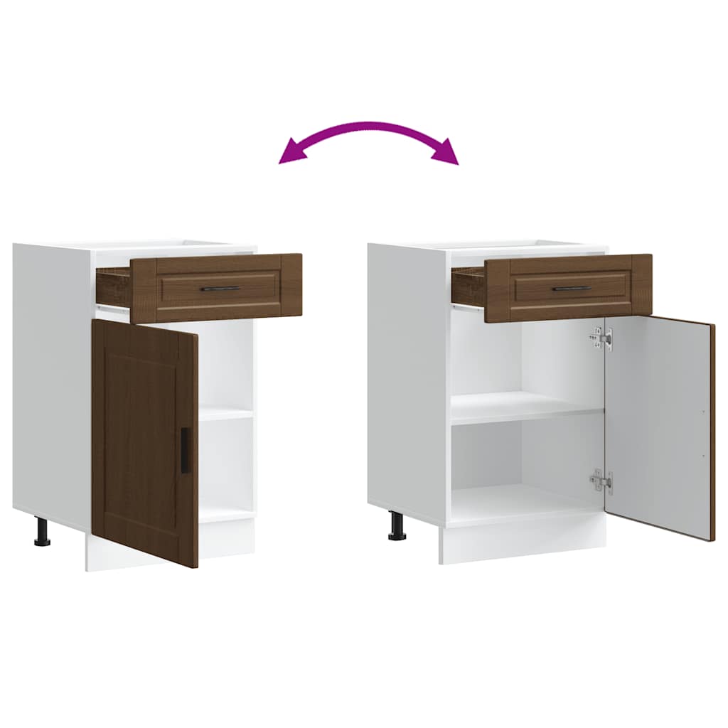 Kitchen Base Cabinet Porto Brown Oak Engineered Wood