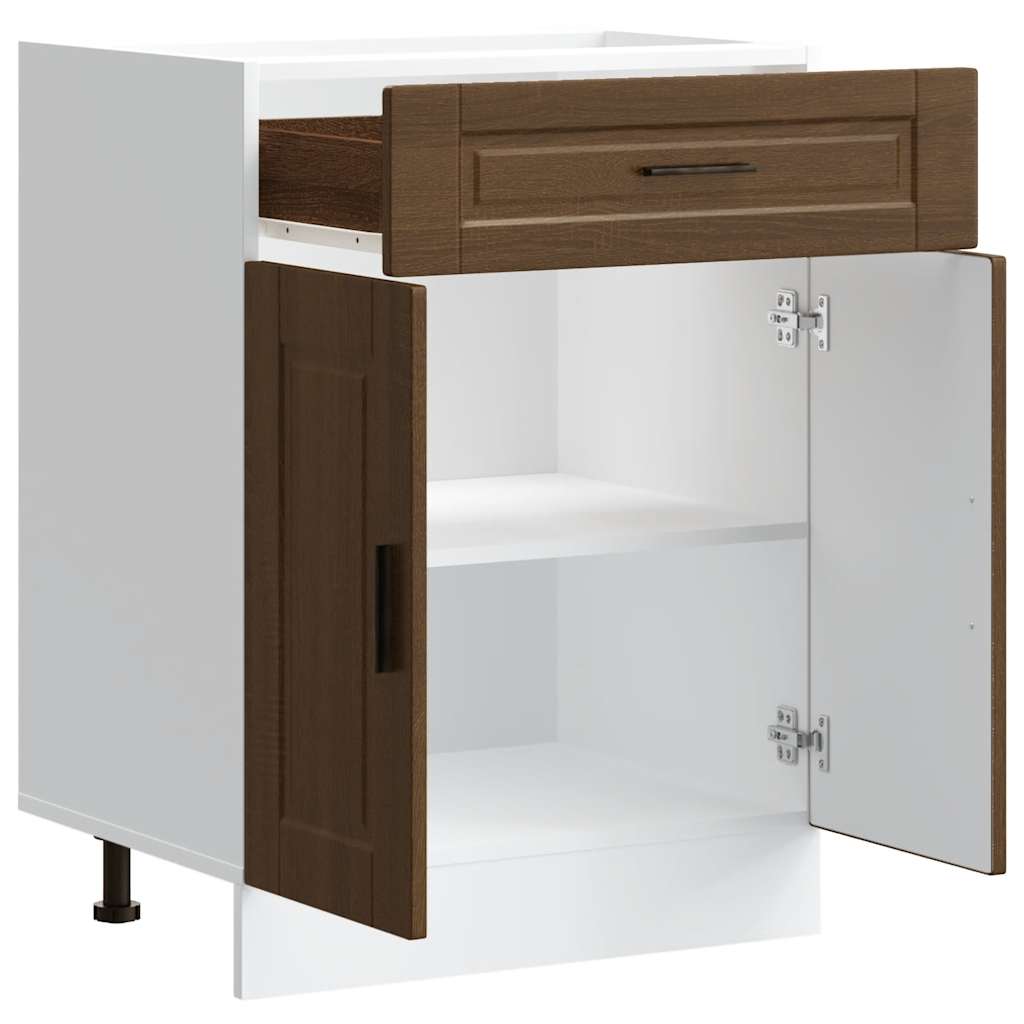 Kitchen Base Cabinet Porto Brown Oak Engineered Wood